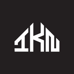 IKN letter logo design on Black background. IKN creative initials letter logo concept. IKN letter design. 