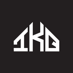IKQ letter logo design on Black background. IKQ creative initials letter logo concept. IKQ letter design. 