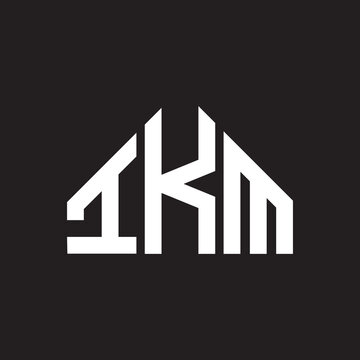 IKM letter logo design on Black background. IKM creative initials letter logo concept. IKM letter design. 