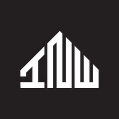 INW letter logo design on Black background. INW creative initials letter logo concept. INW letter design. 