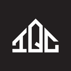 IQC letter logo design on Black background. IQC creative initials letter logo concept. IQC letter design. 