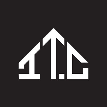 ITC letter logo design on Black background. ITC creative initials letter logo concept. ITC letter design. 