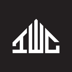 IWC letter logo design on Black background. IWC creative initials letter logo concept. IWC letter design. 
