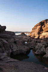 Fototapeta na wymiar Sam Phan Bok or 3000 Boke, is known as the 'Grand Canyon of Thailand' in Ubon Ratchathani Province