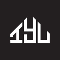 IYU letter logo design on black background. IYU creative initials letter logo concept. IYU letter design. 