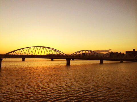 Sunset at the riverside, Osaka