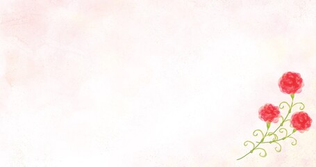水彩手書き風のカーネーションの花束の背景素材