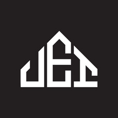 JEI letter logo design on black background. JEI creative initials letter logo concept. JEI letter design. 