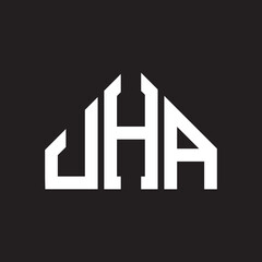 JHA letter logo design on Black background. JHA creative initials letter logo concept. JHA letter design. 
