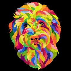 Dog vector colorful illustration