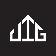 JIG letter logo design on Black background. JIG creative initials letter logo concept. JIG letter design. 