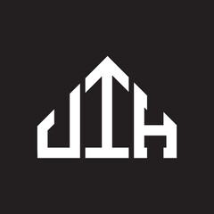 JIH letter logo design on Black background. JIH creative initials letter logo concept. JIH letter design. 