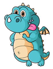 The big dragon is giving the silly expression