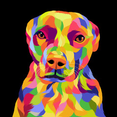 Dog vector colorful illustration