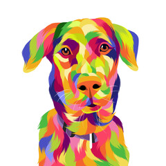 Dog vector colorful illustration
