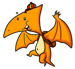 The cute pteranodon wearing a bag and flying © HERMANTO