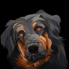 Dog vector colorful illustration