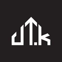 UTK letter logo design on black background. UTK  creative initials letter logo concept. UTK letter design.