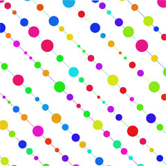 Colorful Dots On Colorful Lines Pattern Design