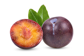 Cherry plum isolated on white