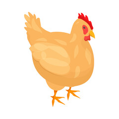 Farm Hen Isometric Composition