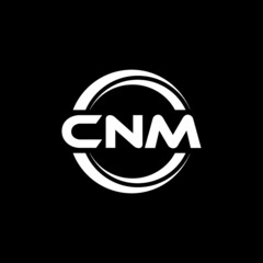 CNM letter logo design with black background in illustrator, vector logo modern alphabet font overlap style. calligraphy designs for logo, Poster, Invitation, etc.