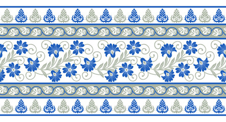Asian decorative floral border design