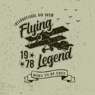 Vintage Apparel, Flying Legend Born To Be Free tshirt postcard poster graphic design badge