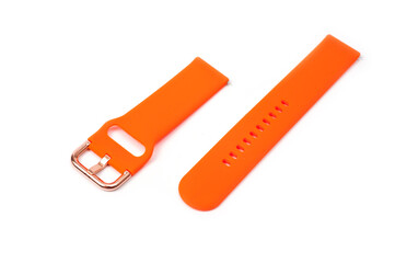 Silicone interchangeable bracelet orange color for smart watches.