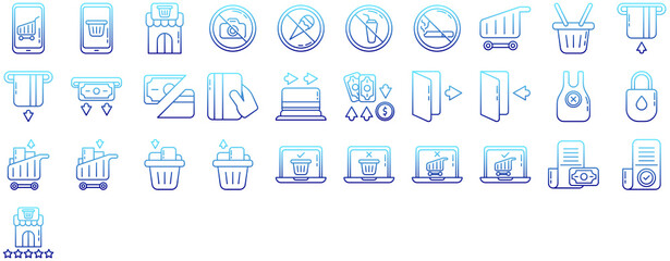 supermarket icon set