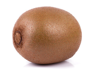 One whole ripe kiwi fruit isolated on white background