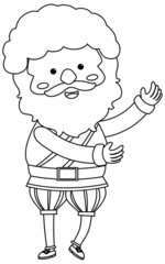 Prince black and white doodle character