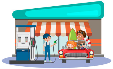 Stop drilling cartoon word logo design