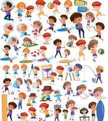 Collection of many kids doing different activities
