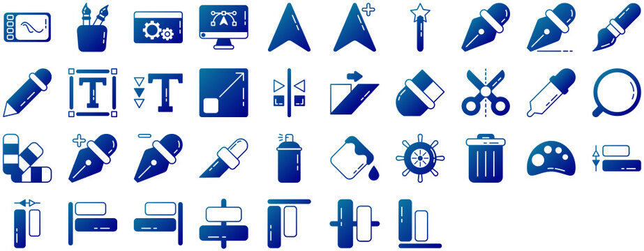 editor tools icon set