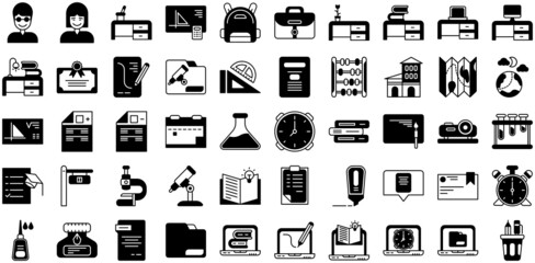 teacher and student icon set