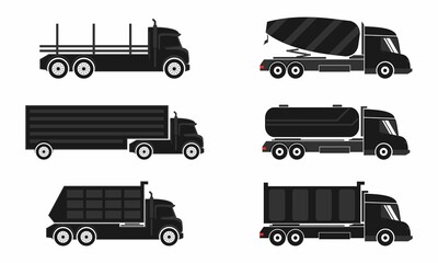 Truck set illustration vector design