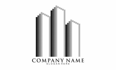 Abstract office building vector logo