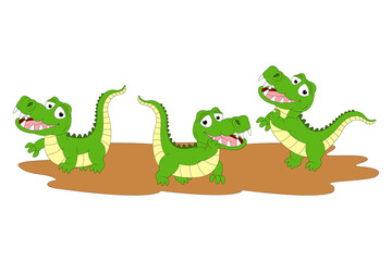 cute crocodile animal cartoon graphic