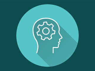 Psychotherapy icon with long shadow for graphic and web design.