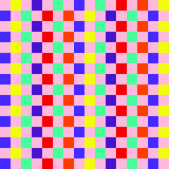 Colorful Seamless Vector Check Pattern Trendy Fashion Colors Elegant Minimal Design Geometric Dama Texture