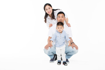 chinese young happy family