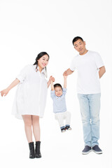 chinese young happy family