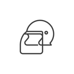 Police helmet line icon.