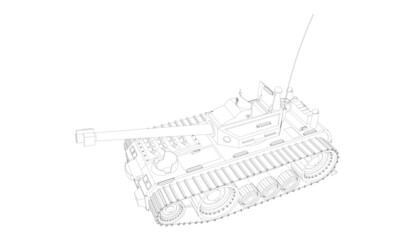 line art of military tanks
