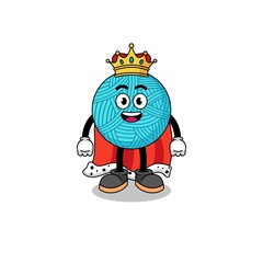 Mascot Illustration of yarn ball king