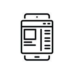 Fototapeta premium Black line icon for post content