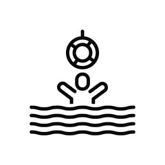 Black line icon for survival