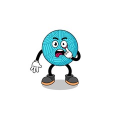 Character Illustration of yarn ball with tongue sticking out
