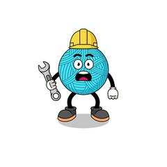 Character Illustration of yarn ball with 404 error